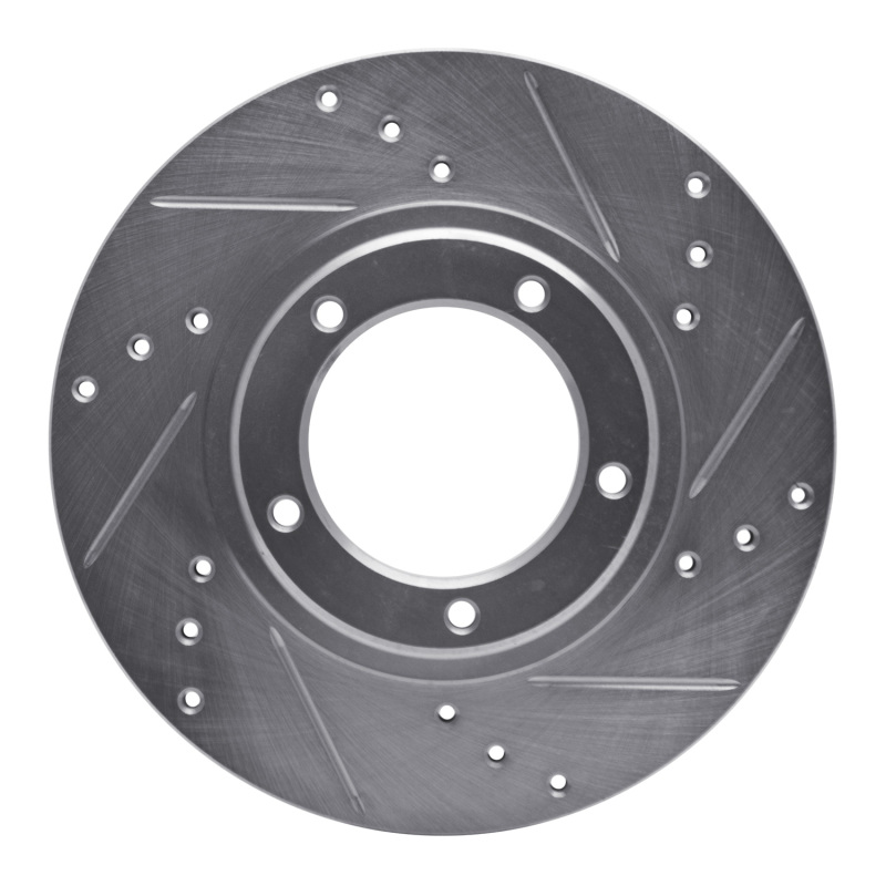 Picture of R1 95-04 Toyota Tacoma Front Right Drilled & Slotted Silver Brake Rotor