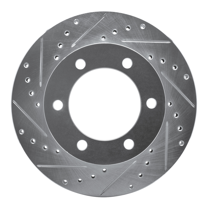 Picture of R1 95-04 Toyota 4Runner Front Left Drilled & Slotted Silver Brake Rotor