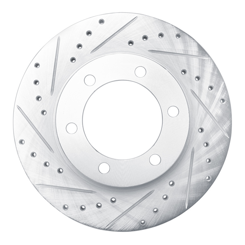 Picture of R1 95-04 Toyota 4Runner Front Left Drilled & Slotted Silver Brake Rotor