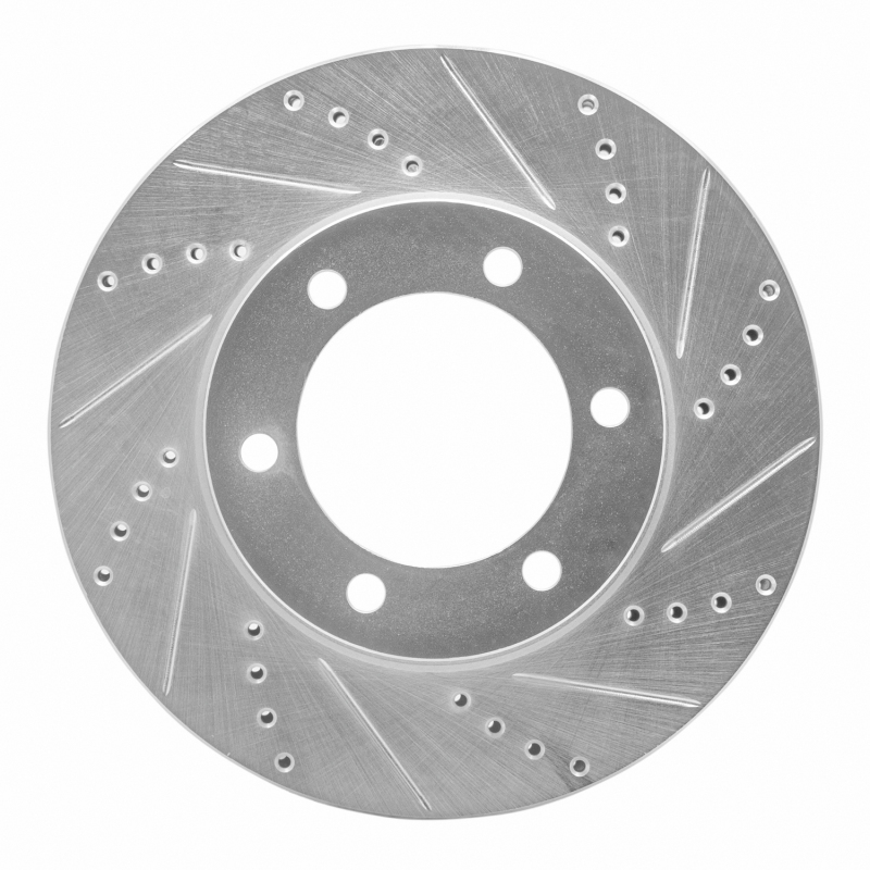 Picture of R1 00-07 Toyota SEQUOIA Front Right Drilled & Slotted Silver Brake Rotor
