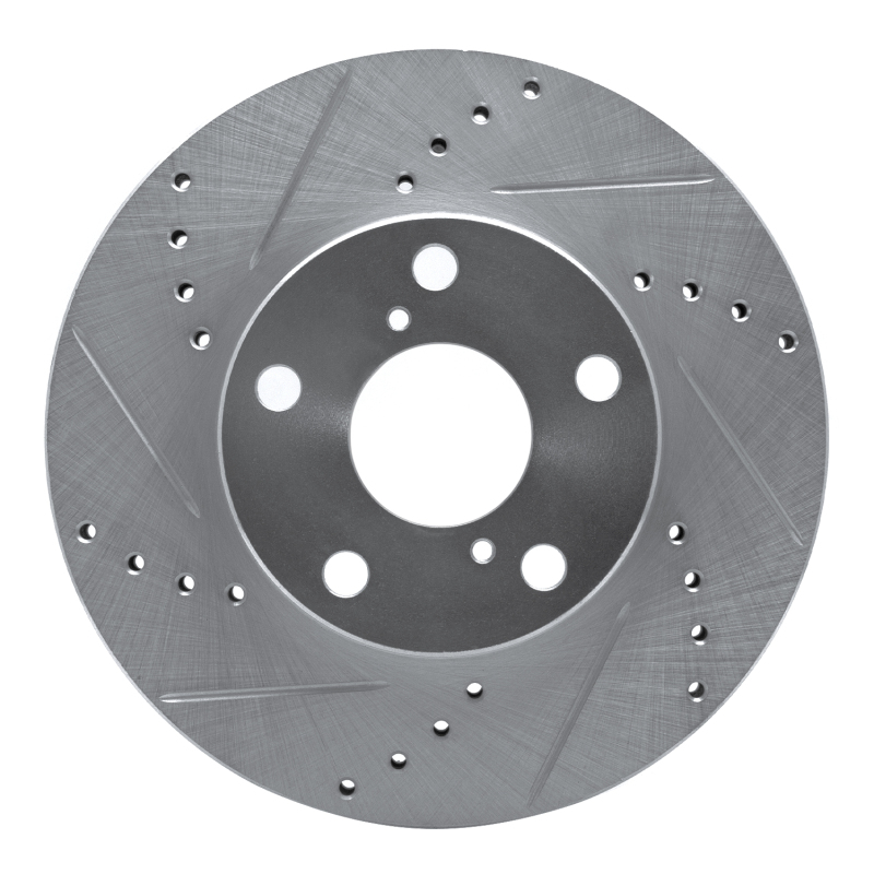 Picture of R1 01-05 Toyota RAV4 Front Left Drilled & Slotted Silver Brake Rotor