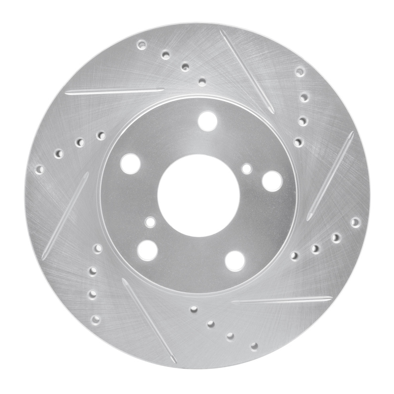 Picture of R1 01-05 Toyota RAV4 Front Right Drilled & Slotted Silver Brake Rotor