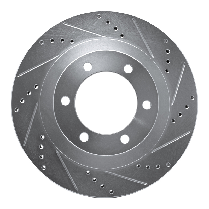 Picture of R1 03-09 Lexus GX470 Front Right Drilled & Slotted Silver Brake Rotor