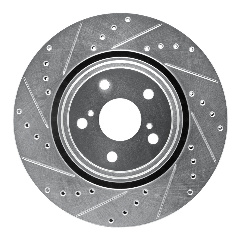 Picture of R1 08-21 Lexus NX200T Front Left Drilled & Slotted Silver Brake Rotor