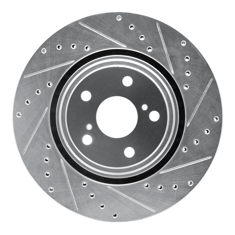 Picture of R1 08-21 Lexus NX200T Front Right Drilled & Slotted Silver Brake Rotor