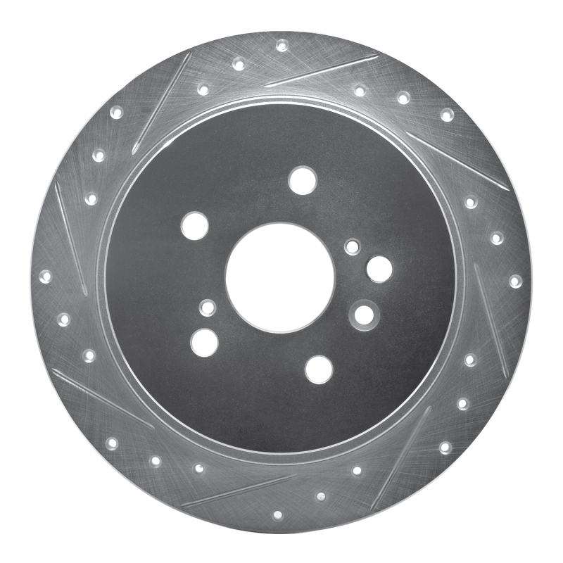 Picture of R1 08-13 Toyota Highlander Rear Left Drilled & Slotted Silver Brake Rotor