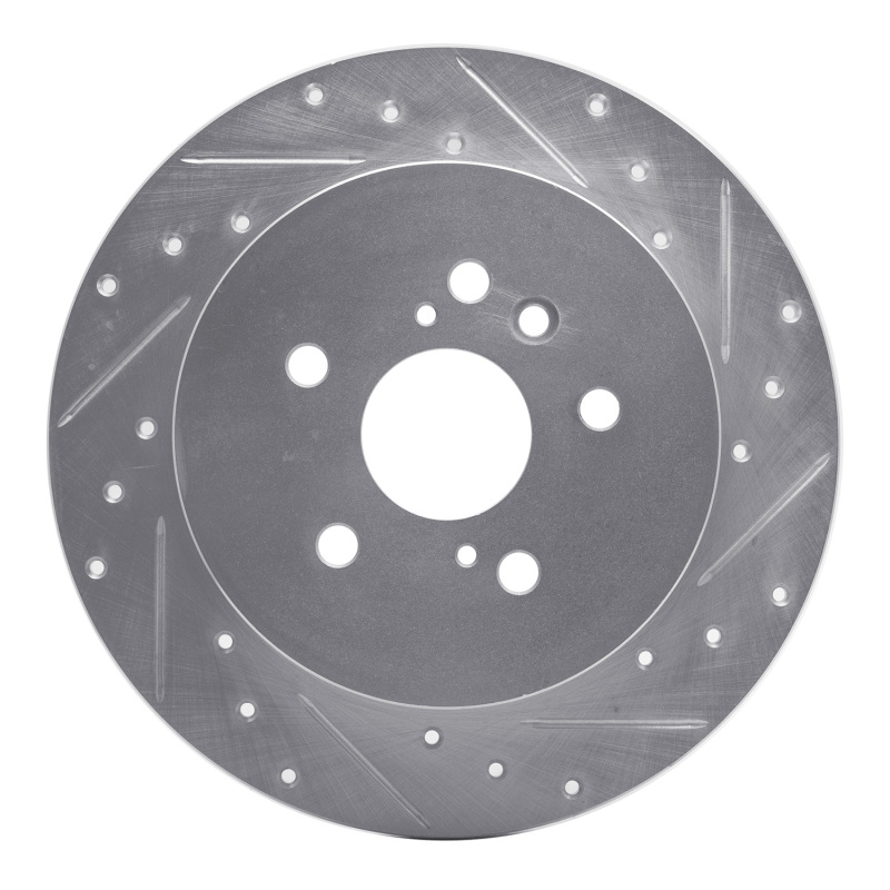 Picture of R1 08-13 Toyota Highlander Rear Right Drilled & Slotted Silver Brake Rotor