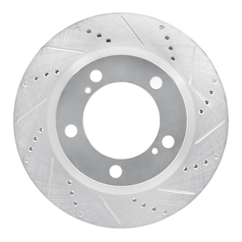 Picture of R1 08-21 Lexus LX570 Front Right Drilled & Slotted Silver Brake Rotor
