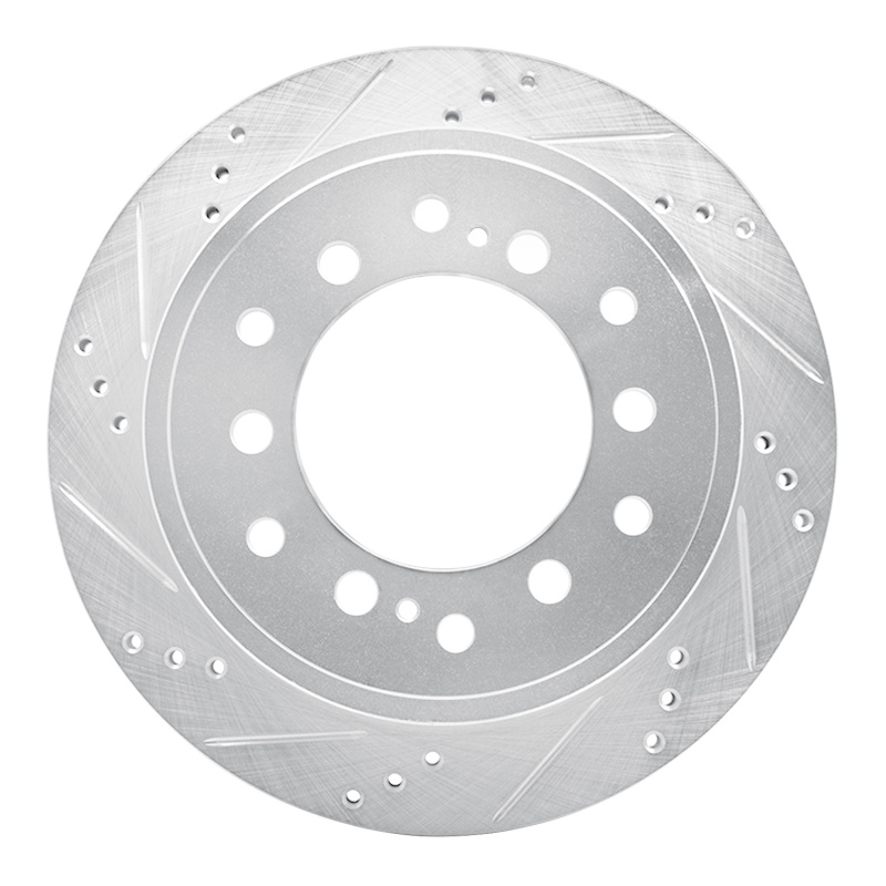 Picture of R1 10-24 Lexus GX460 Rear Left Drilled & Slotted Silver Brake Rotor