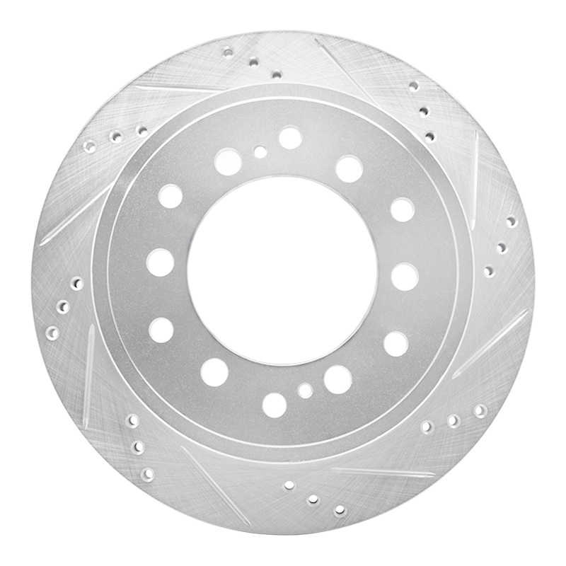 Picture of R1 10-24 Lexus GX460 Rear Right Drilled & Slotted Silver Brake Rotor