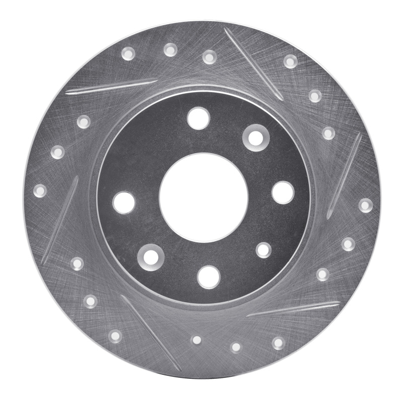 Picture of R1 90-93 Mazda Miata Rear Right Drilled & Slotted Silver Brake Rotor