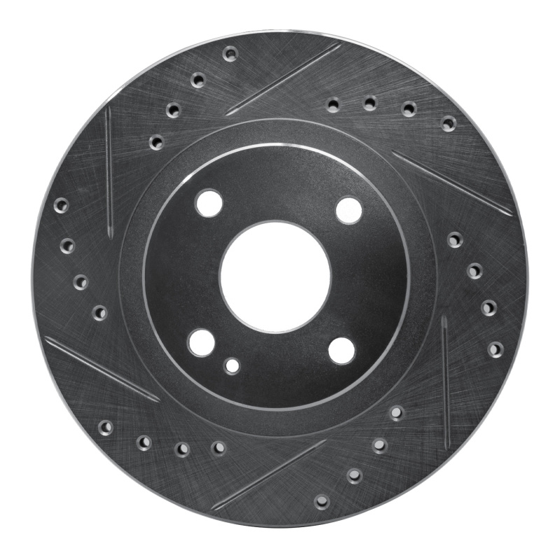 Picture of R1 99-03 Mazda Protege Front Left Drilled & Slotted Silver Brake Rotor