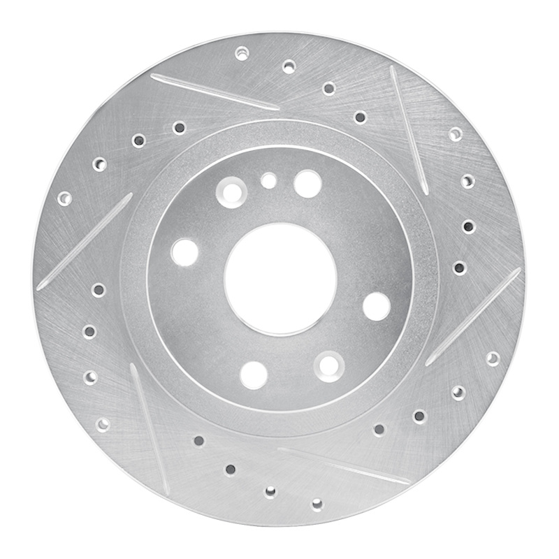 Picture of R1 99-03 Mazda Protege Front Right Drilled & Slotted Silver Brake Rotor