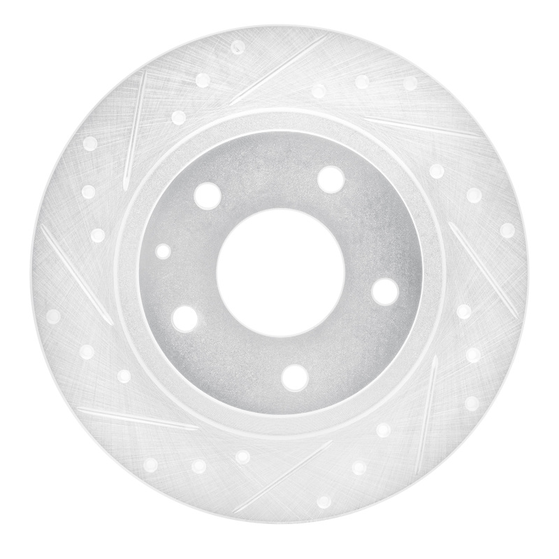 Picture of R1 14-21 Mazda 6 Rear Left Drilled & Slotted Silver Brake Rotor