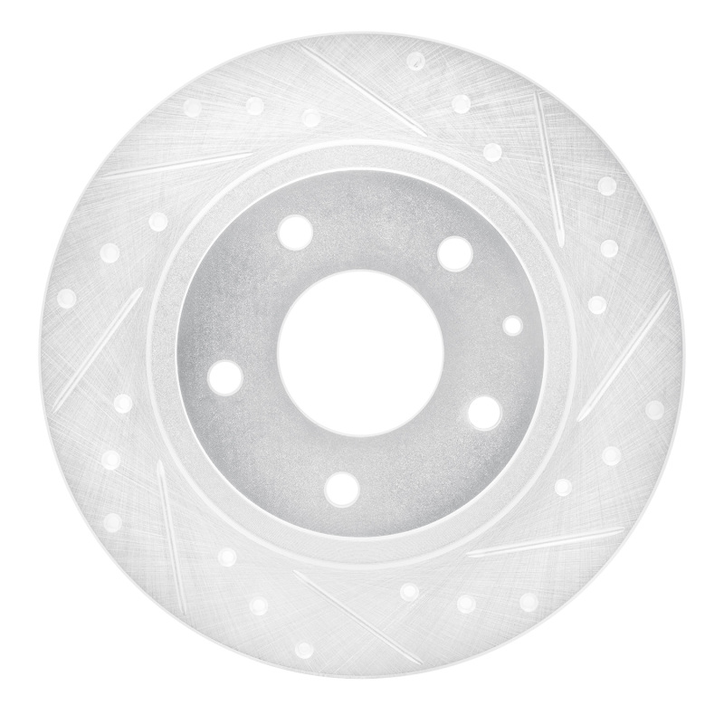 Picture of R1 14-21 Mazda 6 Rear Right Drilled & Slotted Silver Brake Rotor