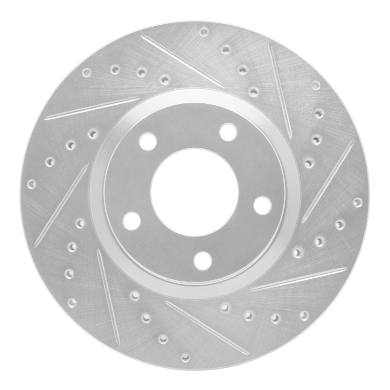 Picture of R1 04-15 Mazda 3 Front Right Drilled & Slotted Silver Brake Rotor
