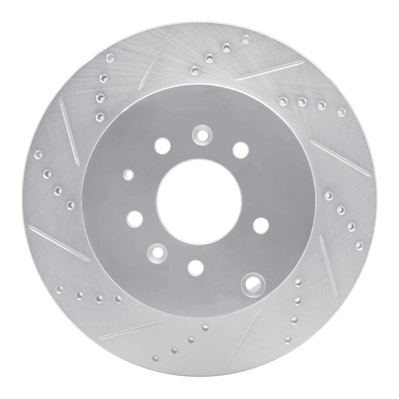 Picture of R1 07-15 Mazda CX-9 Rear Left Drilled & Slotted Silver Brake Rotor