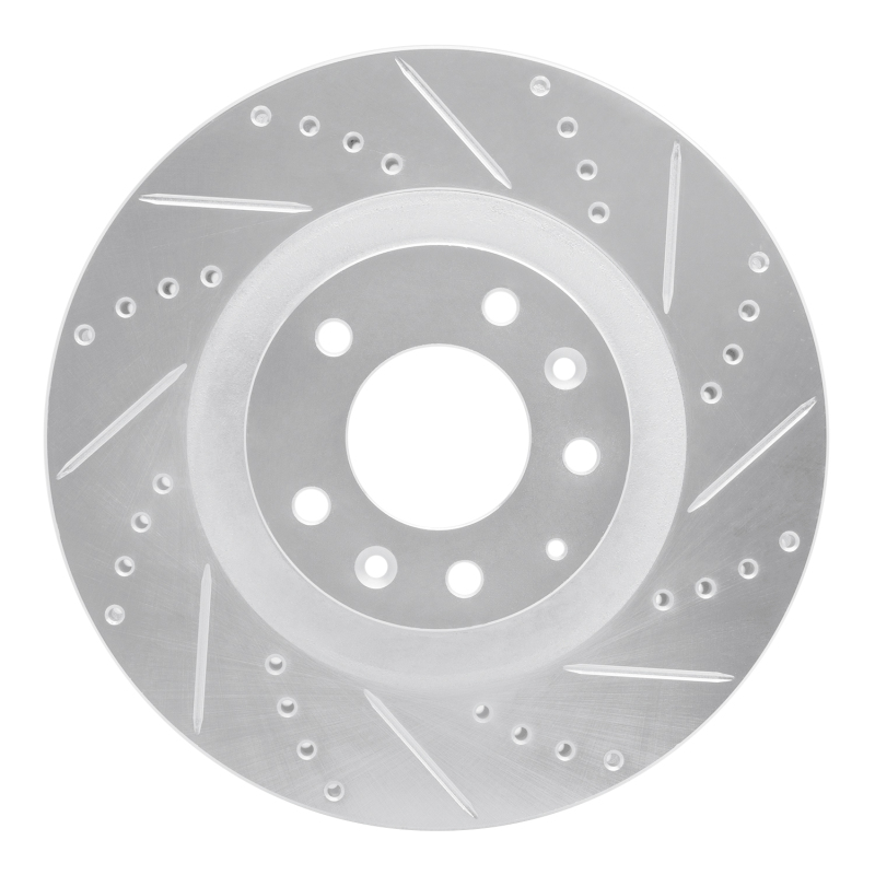 Picture of R1 07-15 Mazda CX-9 Front Right Drilled & Slotted Silver Brake Rotor