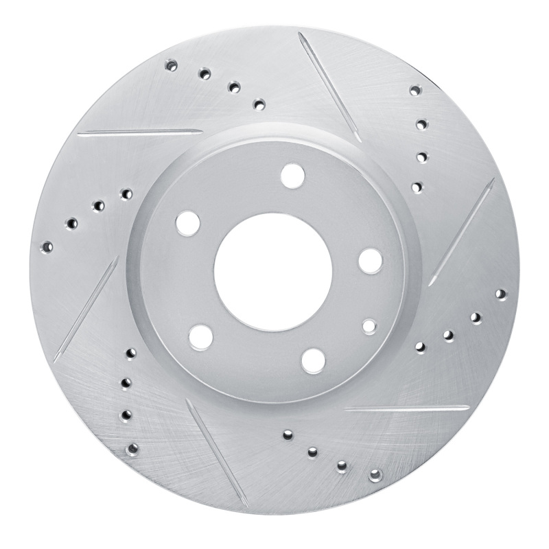 Picture of R1 13-19 Mazda CX-5 Front Right Drilled & Slotted Silver Brake Rotor