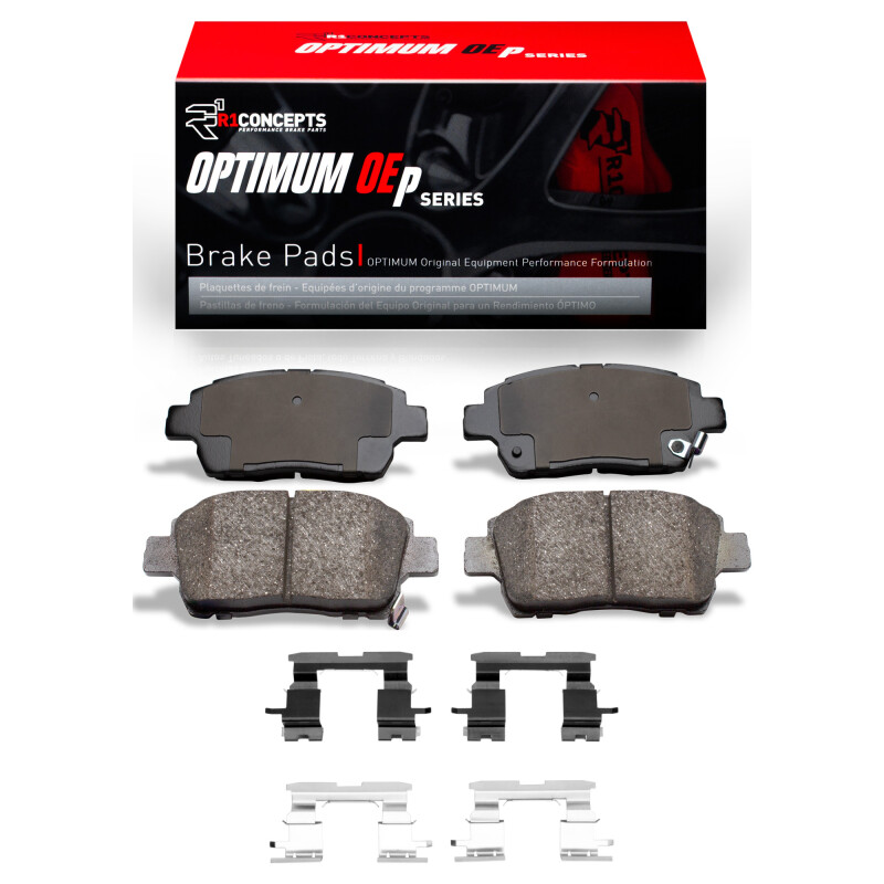 Picture of R1 04-09 Toyota Prius Front Optimum OE Brake Pads and Hardware Kit