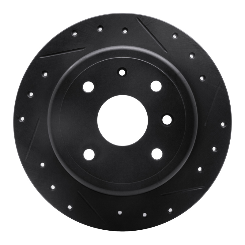 Picture of R1 04-10 Chevrolet Epica (Mexico) Rear Right Drilled & Slotted Black Brake Rotor