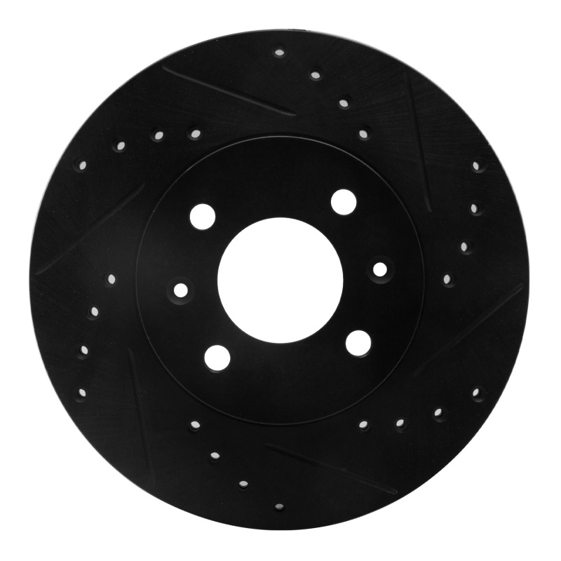 Picture of R1 06-12 Dodge Attitude (Mexico) Front Right Drilled & Slotted Black Brake Rotor