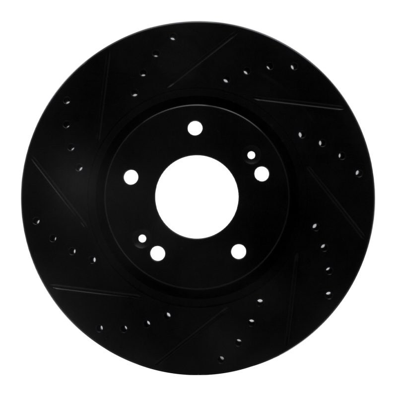 Picture of R1 05-24 Hyundai CRETA (Mexico) Front Left Drilled & Slotted Black Brake Rotor