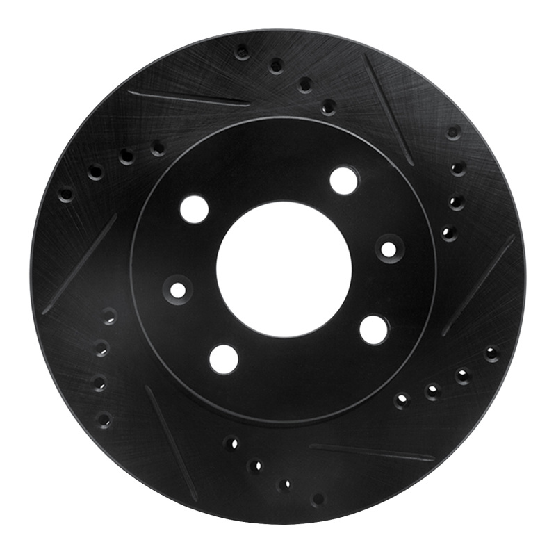 Picture of R1 03-06 Dodge Verna (Mexico) Front Right Drilled & Slotted Black Brake Rotor