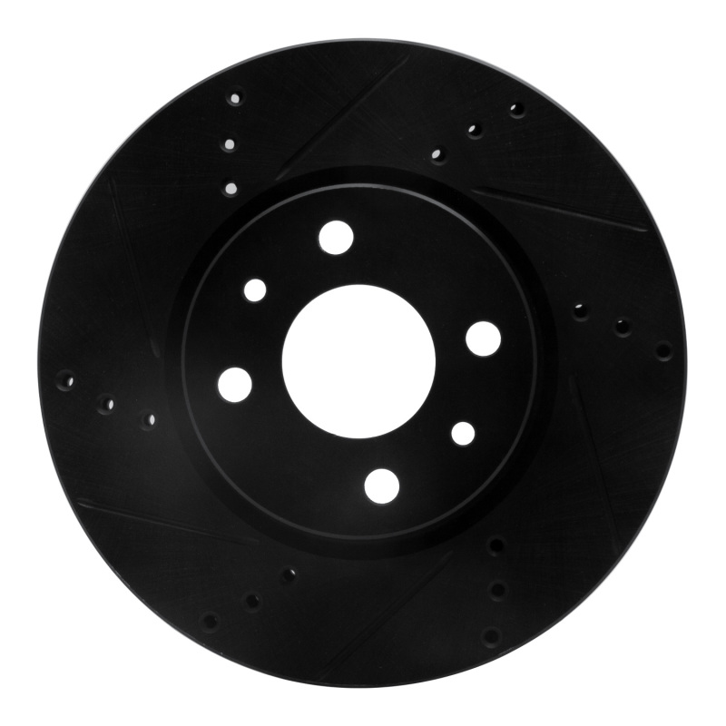 Picture of R1 09-19 Dodge Vision (Mexico) Front Left Drilled & Slotted Black Brake Rotor