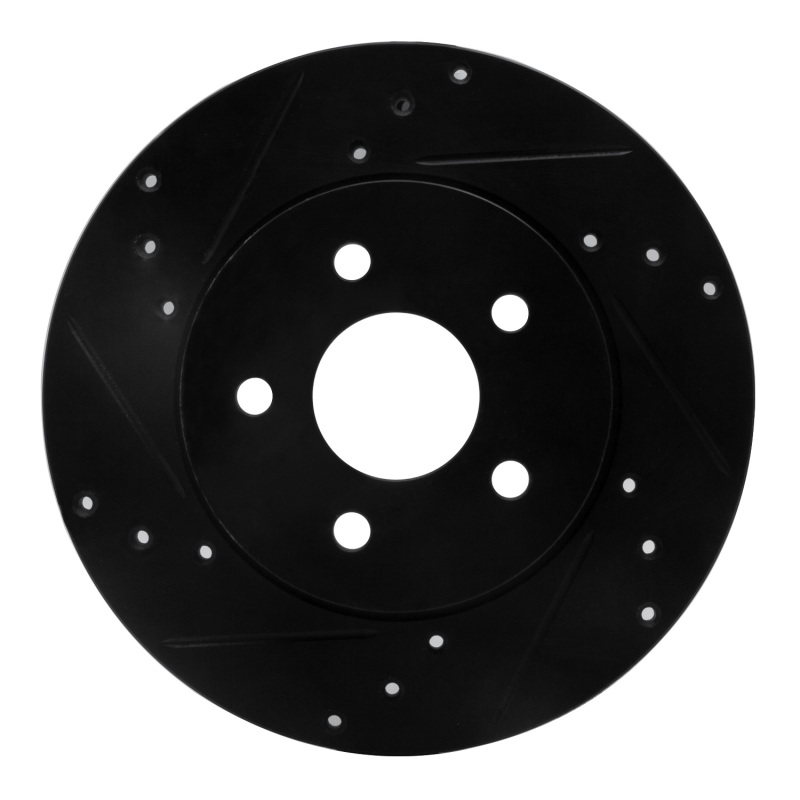 Picture of R1 01-08 Ford Mondeo (Mexico) Rear Left Drilled & Slotted Black Brake Rotor