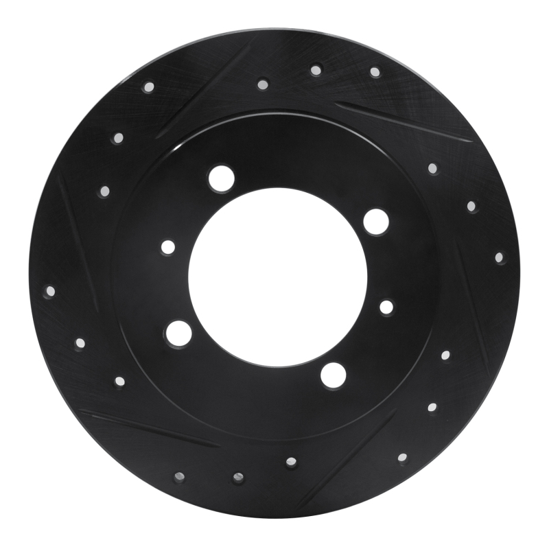 Picture of R1 00-07 Mitsubishi SPace STAR (Mexico) Rear Left Drilled & Slotted Black Brake Rotor