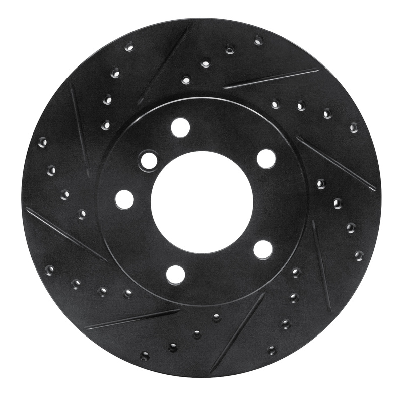 Picture of R1 06-13 BMW 125i (Mexico) Front Left Drilled & Slotted Black Brake Rotor