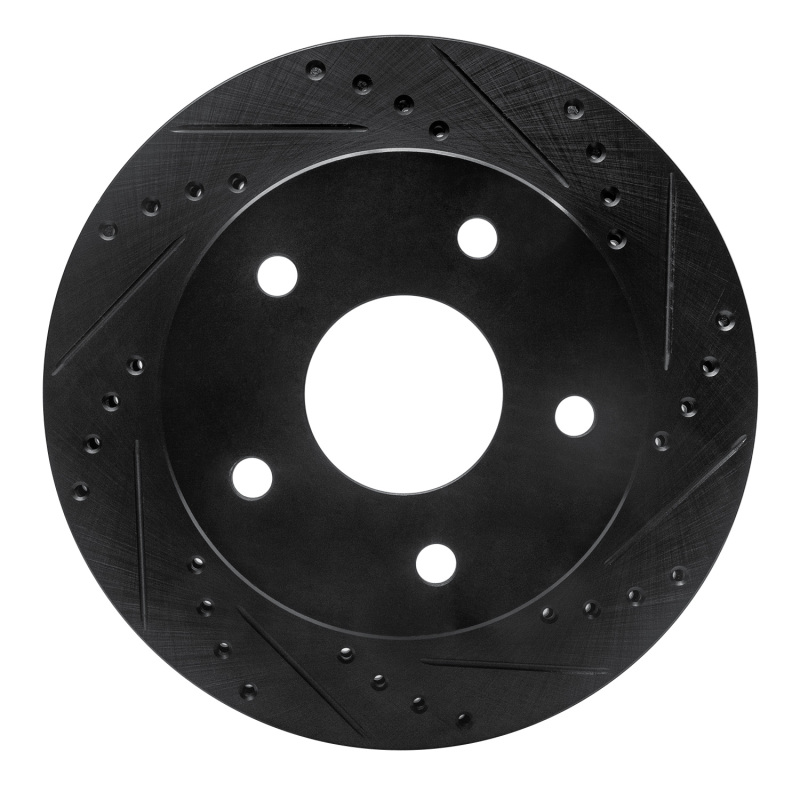 Picture of R1 00-02 Dodge Ramcharger (Mexico) Front Right Drilled & Slotted Black Brake Rotor