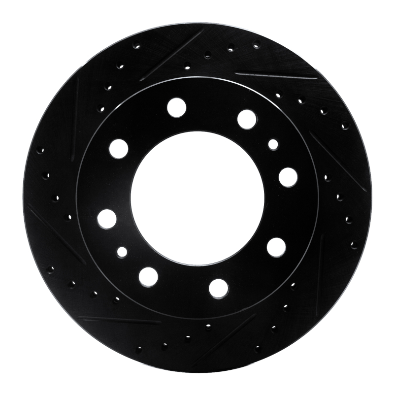 Picture of R1 19-25 Ram 3500 Rear Left Drilled & Slotted Black Brake Rotor