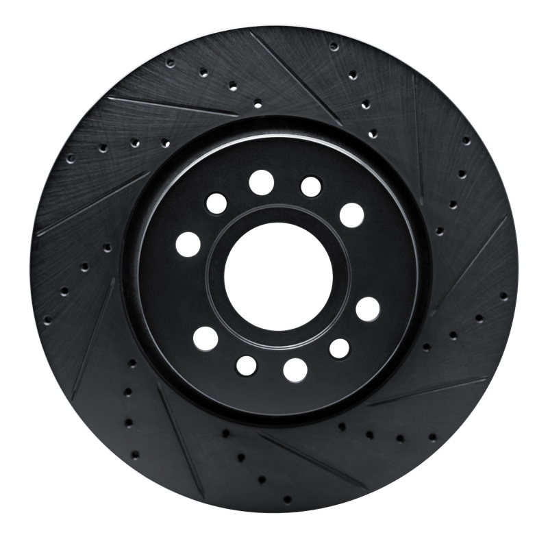 Picture of R1 21-25 Jeep Wagoneer L Front Right Drilled & Slotted Black Brake Rotor