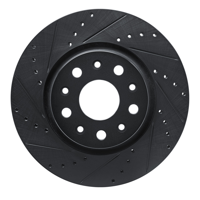 Picture of R1 18-25 Jeep Gladiator Front Left Drilled & Slotted Black Brake Rotor