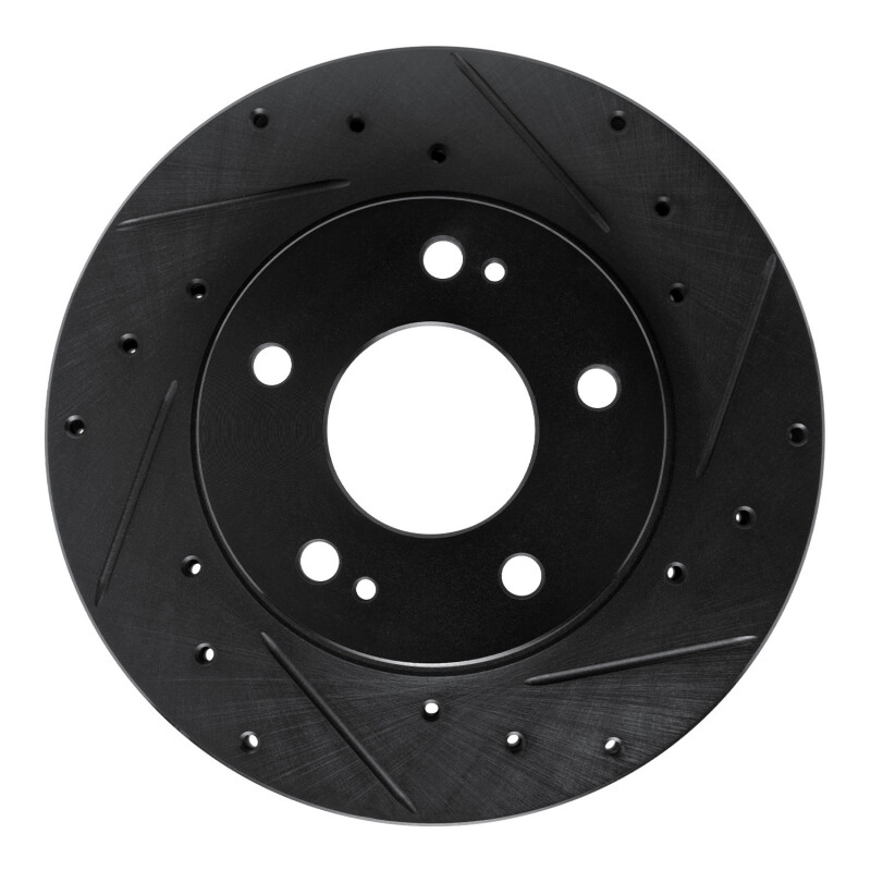 Picture of R1 98-98 Eagle TALON Front Right Drilled & Slotted Black Brake Rotor