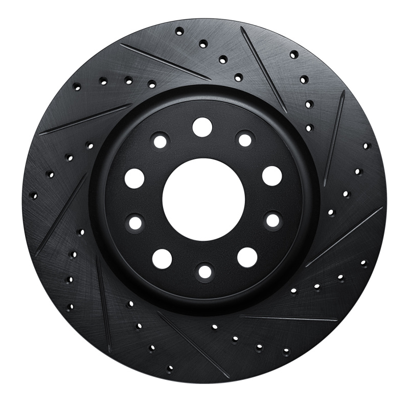 Picture of R1 18-25 Jeep Wrangler Front Right Drilled & Slotted Black Brake Rotor