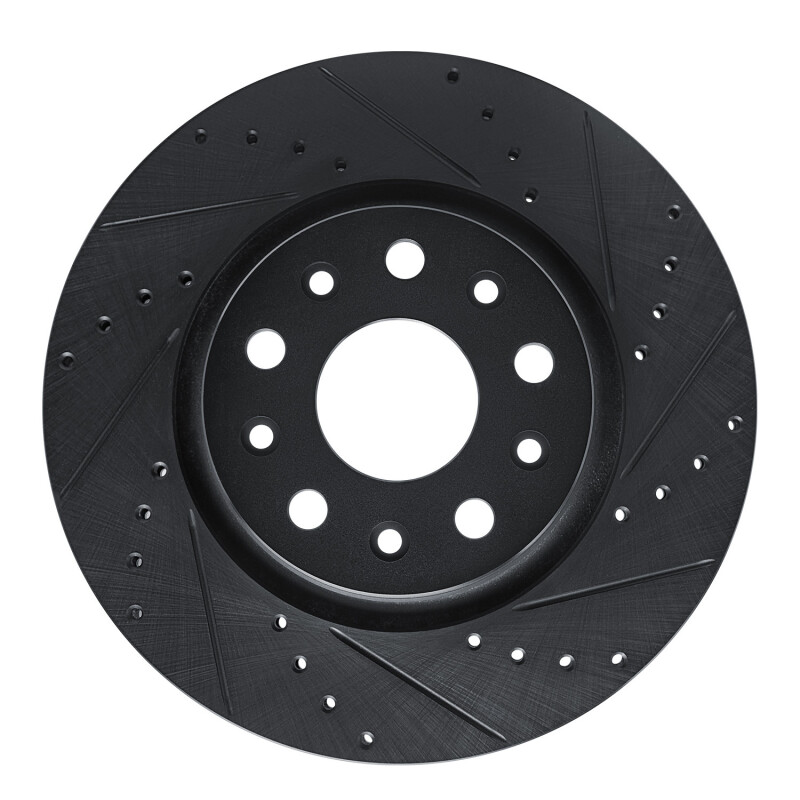 Picture of R1 18-25 Jeep Gladiator Front Right Drilled & Slotted Black Brake Rotor