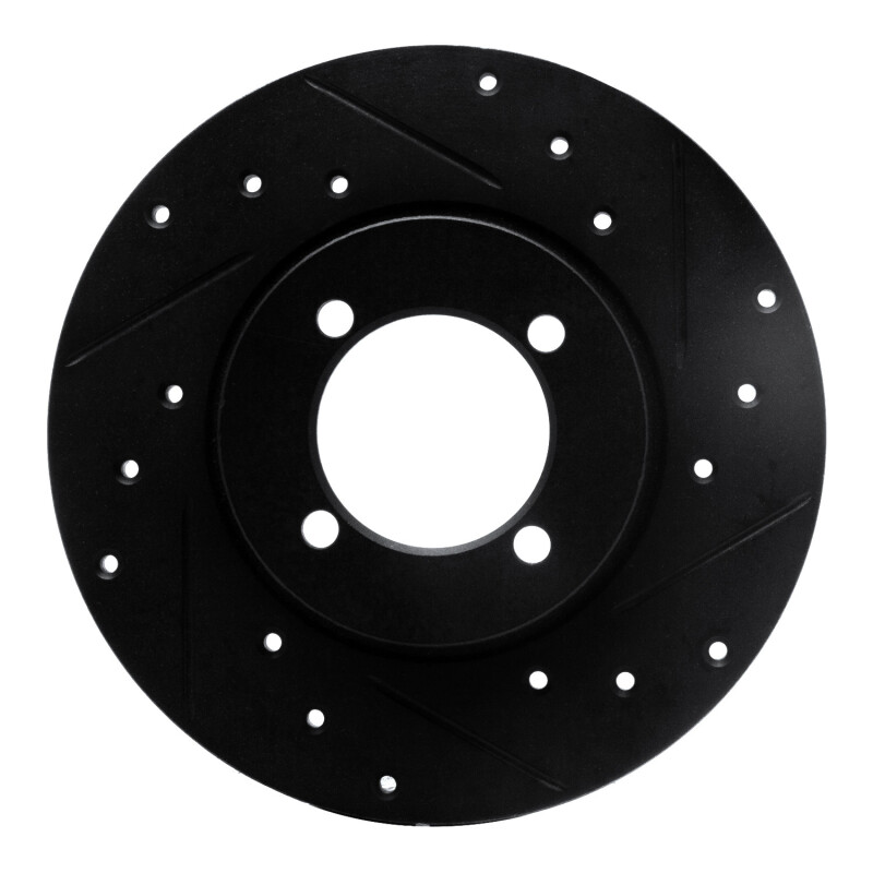 Picture of R1 74-87 Dodge COLT Front Right Drilled & Slotted Black Brake Rotor