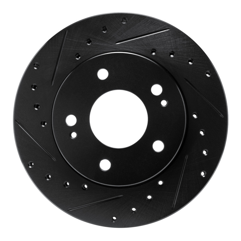 Picture of R1 90-90 Plymouth Laser Front Left Drilled & Slotted Black Brake Rotor