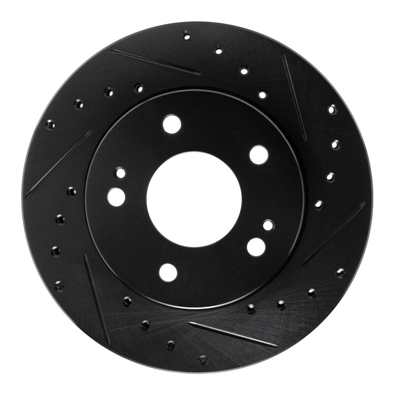 Picture of R1 90-90 Plymouth Laser Front Right Drilled & Slotted Black Brake Rotor