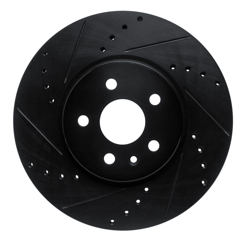 Picture of R1 13-22 Buick Encore Front Left Drilled & Slotted Black Brake Rotor