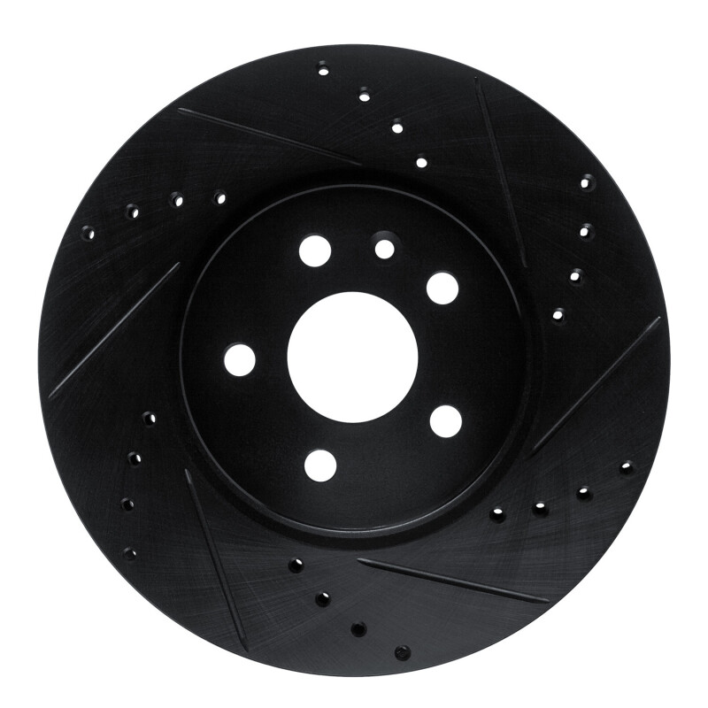 Picture of R1 13-22 Buick Encore Front Right Drilled & Slotted Black Brake Rotor