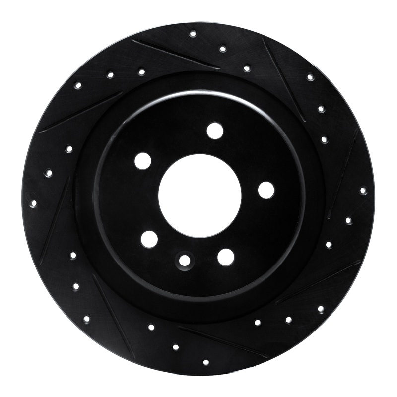 Picture of R1 16-18 Buick Envision Rear Right Drilled & Slotted Black Brake Rotor