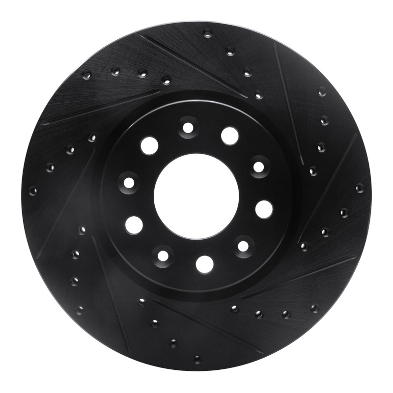 Picture of R1 16-21 Buick Regal Sportback Front Right Drilled & Slotted Black Brake Rotor