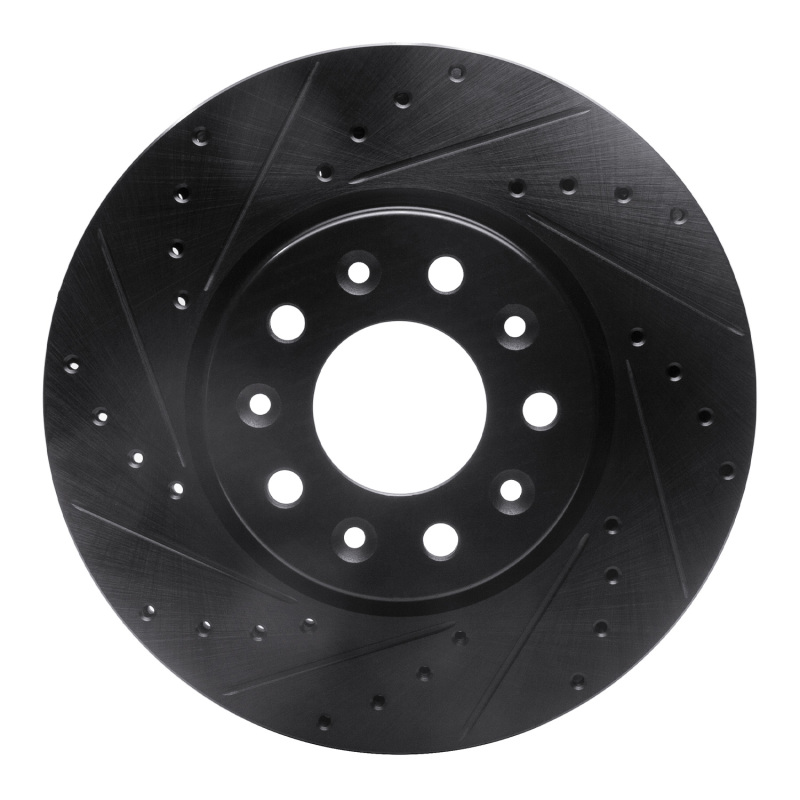Picture of R1 16-21 Buick LaCrosse Front Left Drilled & Slotted Black Brake Rotor