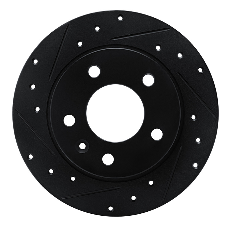 Picture of R1 20-25 Buick Encore GX Rear Left Drilled & Slotted Black Brake Rotor