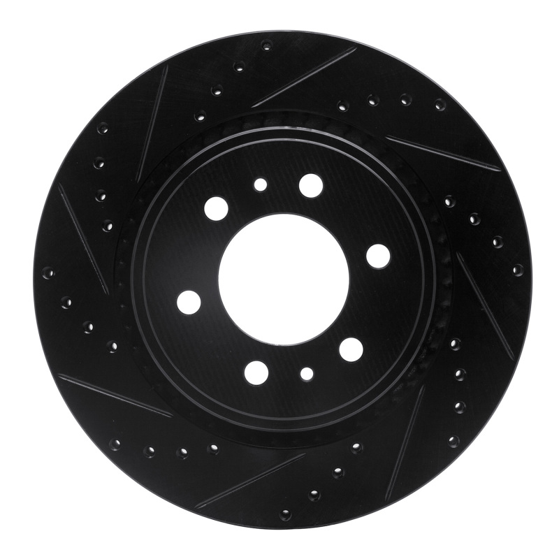 Picture of R1 22-25 Cadillac XT6 Front Left Drilled & Slotted Black Brake Rotor