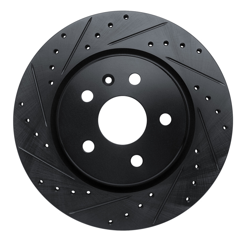 Picture of R1 19-25 Buick Envision Rear Left Drilled & Slotted Black Brake Rotor